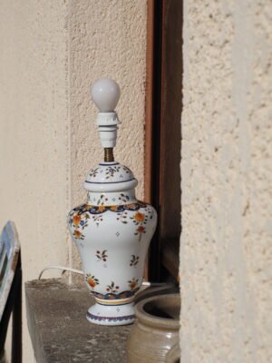 Lampe fleurie porcelaine Limoges